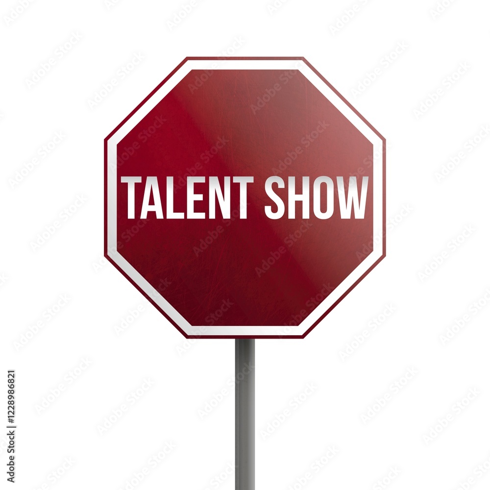 Talent show, red sign isolated on white background Talent show, red sign isolated on white background