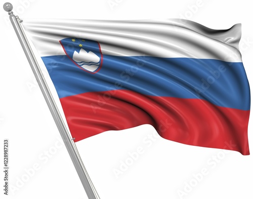 Fotografie Flag of Slovenia, This is a computer generated and 3d rendered image