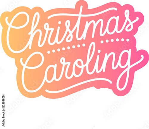 Christmas Caroling Sticker.