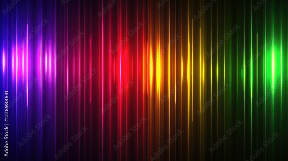 Bright neon striped lines glowing against a dark background with smooth color transitions and a high-tech luminous effect creating depth and energy Bright neon striped lines glowing against a dark background with smooth color transitions and a high-tech luminous effect creating depth and energy