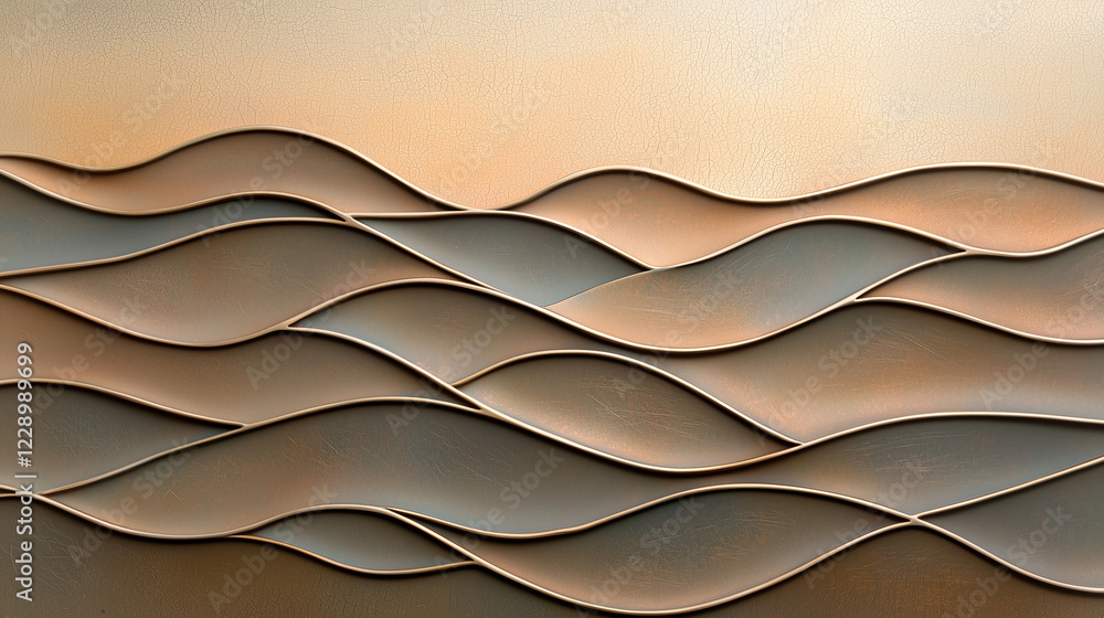 Obraz premium Abstract Hills: 3D Rendered Landscape with Flowing Forms