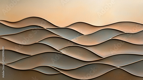 Abstract Hills: 3D Rendered Landscape with Flowing Forms