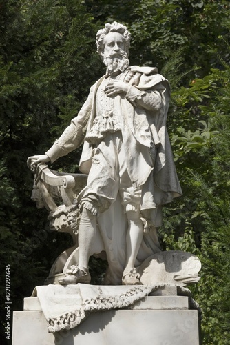 Canvas Print Hans Markert, painter, statue, municipal park, Vienna, Austria, Europe