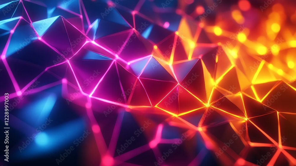 Abstract composition glowing with soft neon hues against a dynamic light background Abstract composition glowing with soft neon hues against a dynamic light background