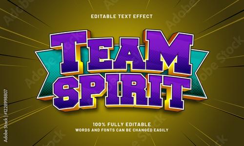 team spirit editable text effects with a sport and play theme