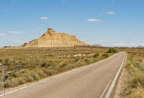 Schilderij op canvas Cabezo de las Cortinillas, Bardenas Reales Desert, Navarre, Spain, Europe