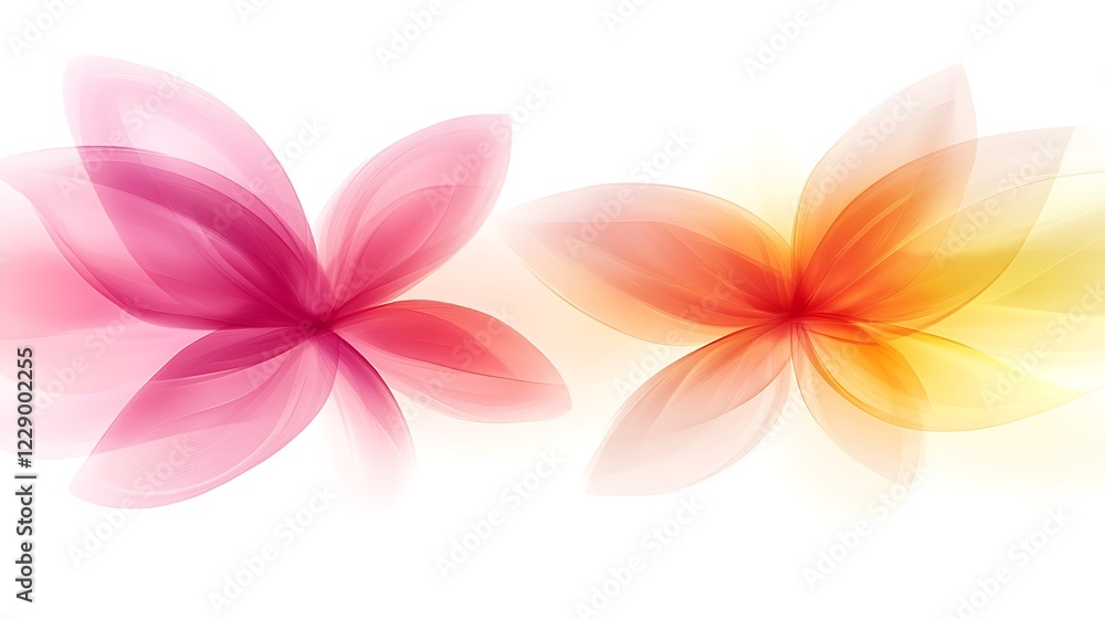 Fototapeta premium Abstract Pink and Orange Floral Design