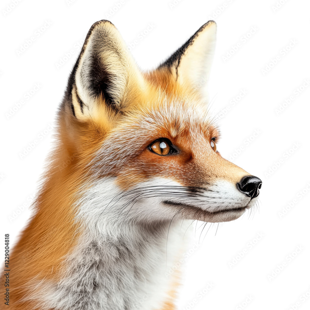 Realistic portrait of a fox with detailed fur and features Realistic portrait of a fox with detailed fur and features