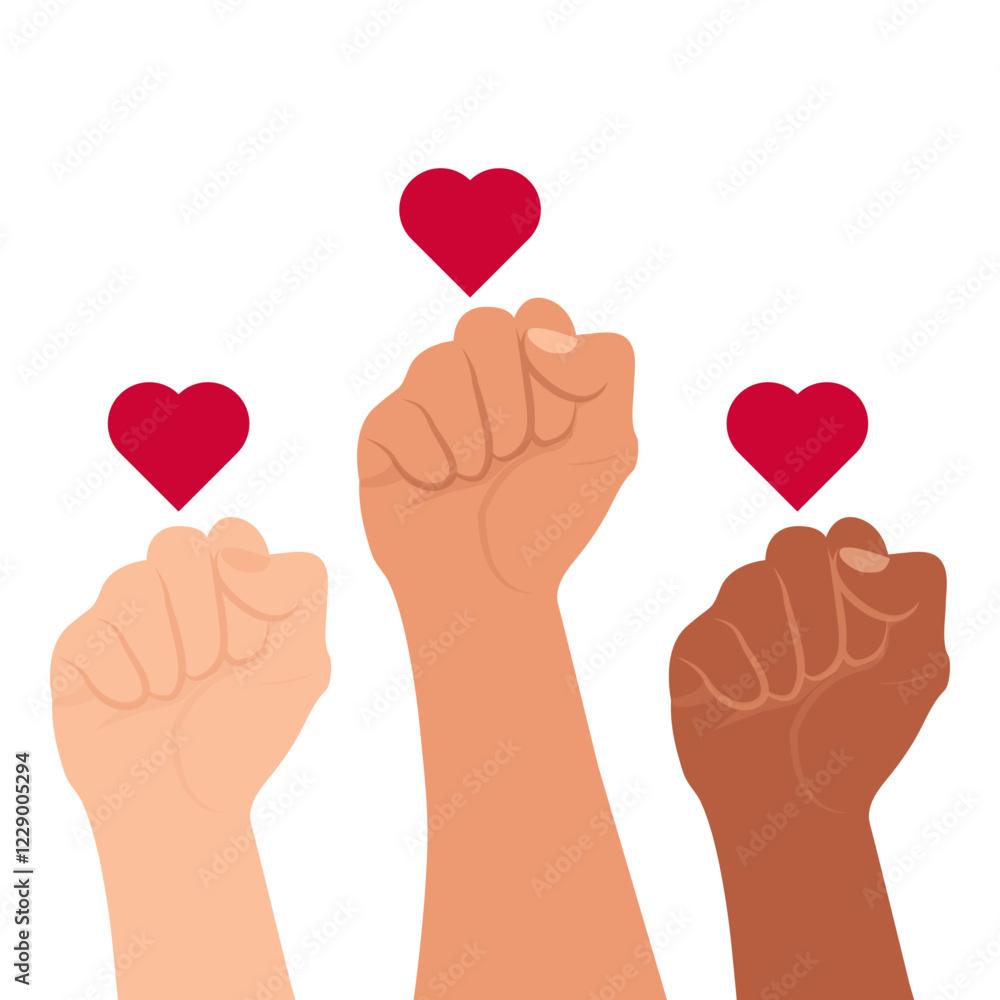Hands Raised Stop Racism Hands Raised Stop Racism