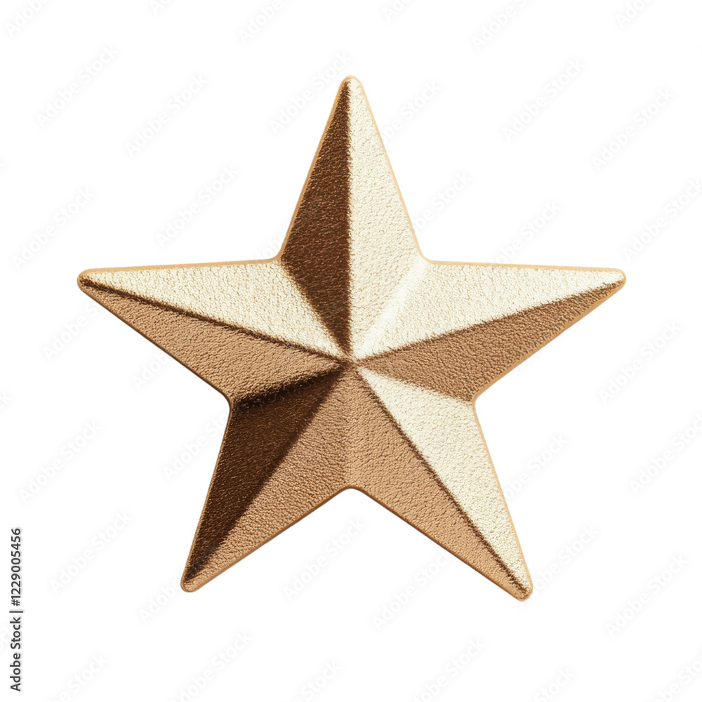3D golden star emblem on a Transparent Background 3D golden star emblem on a Transparent Background