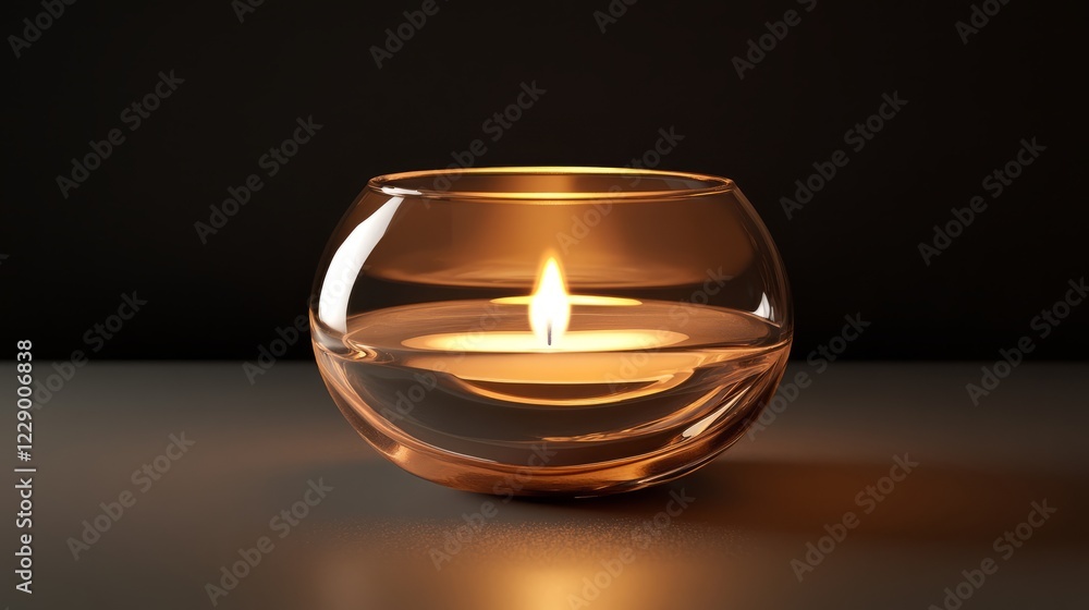 A serene image of a glass candle holder with a flickering flame, casting a warm glow in a dark setting, perfect for relaxation themes. A serene image of a glass candle holder with a flickering flame, casting a warm glow in a dark setting, perfect for relaxation themes.