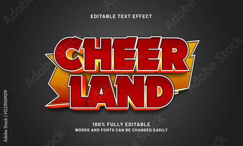 cheer land editable text effects with a game and play theme