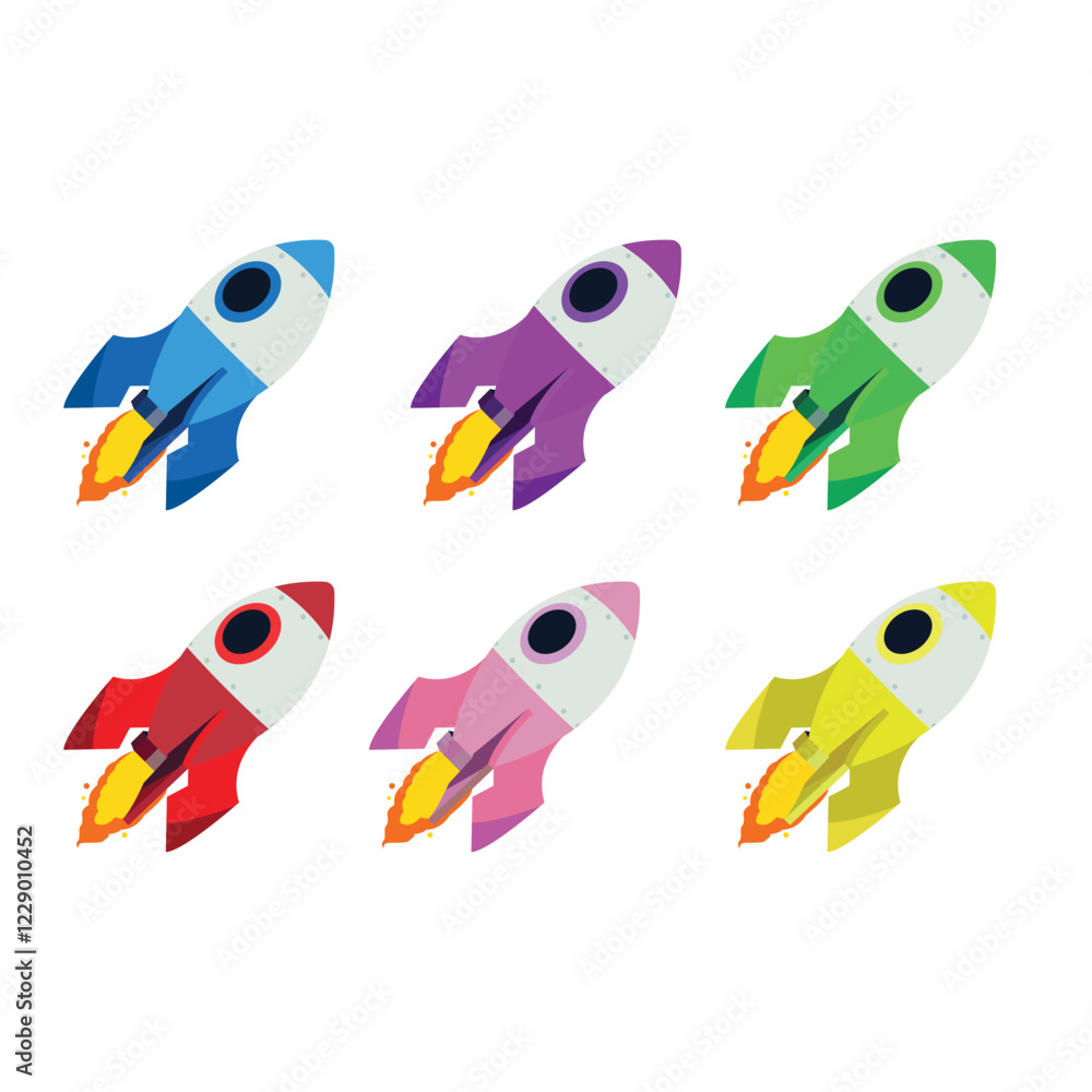 Fototapeta premium space ship rocket vector illustration