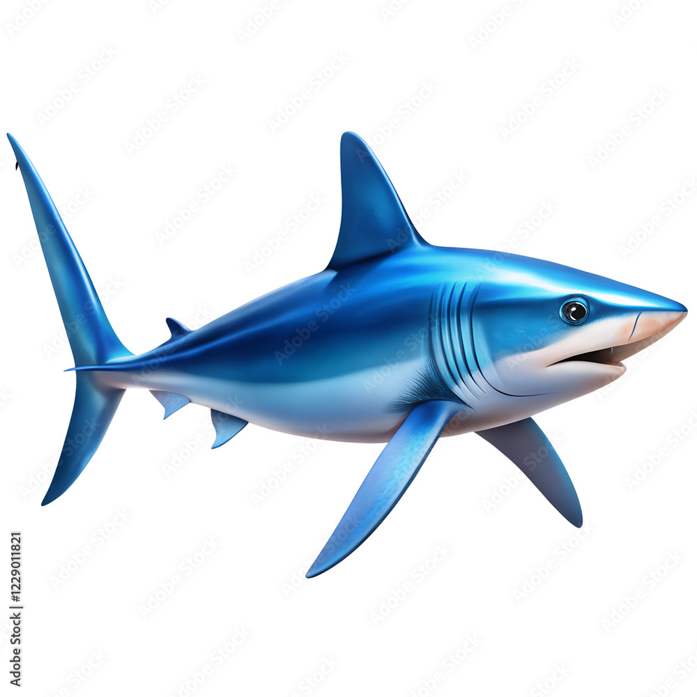 Fototapeta premium blue shark isolated on transparent background