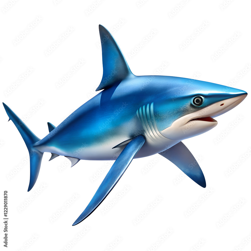 Obraz premium blue shark on a white background