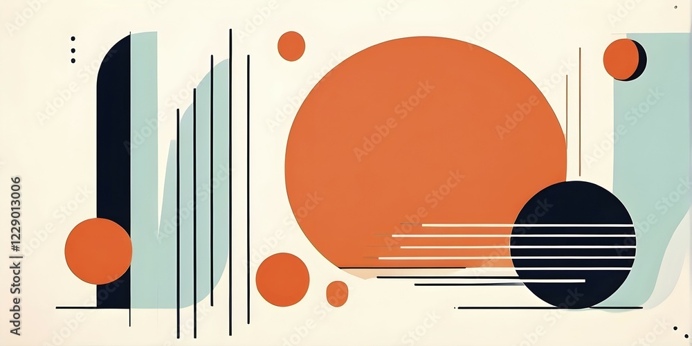 Abstract minimalist mid century vector set with hand drawn geometric elements, AI generated Abstract minimalist mid century vector set with hand drawn geometric elements, AI generated