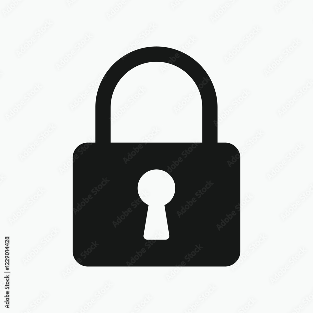 Lock icon with white background. Includes locked and unlocked icons. security symbol. Lock icon with white background. Includes locked and unlocked icons. security symbol.