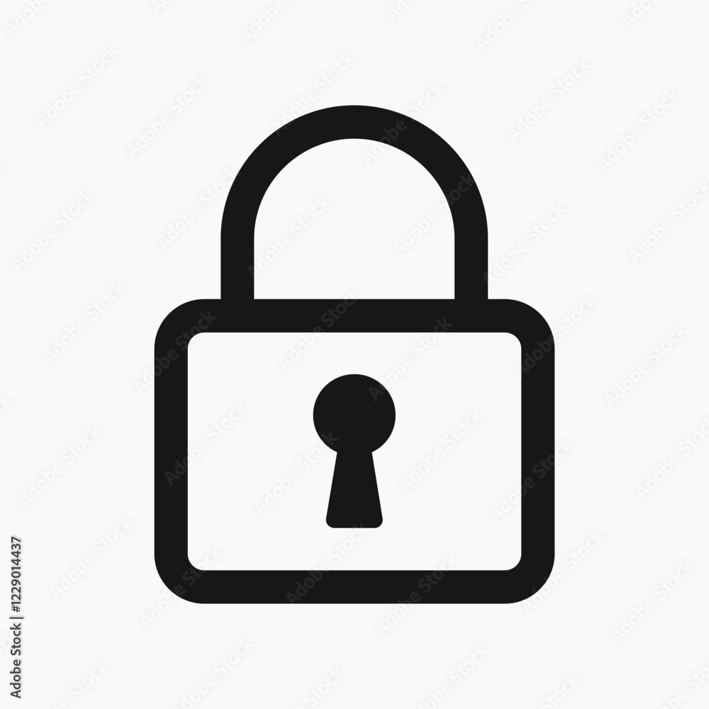 Lock icon with white background. Includes locked and unlocked icons. security symbol. Lock icon with white background. Includes locked and unlocked icons. security symbol.