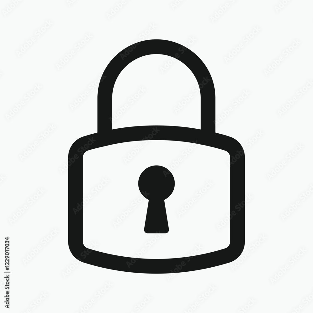 Lock icon with white background. Includes locked and unlocked icons. security symbol. Lock icon with white background. Includes locked and unlocked icons. security symbol.