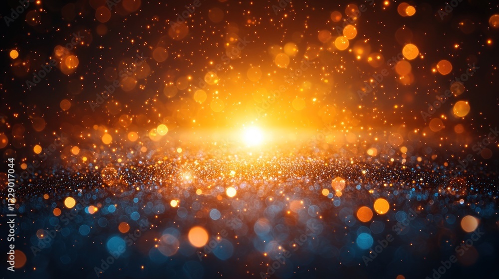 Obraz premium Bright and Colorful Light Bokeh Effect with Glowing Particles