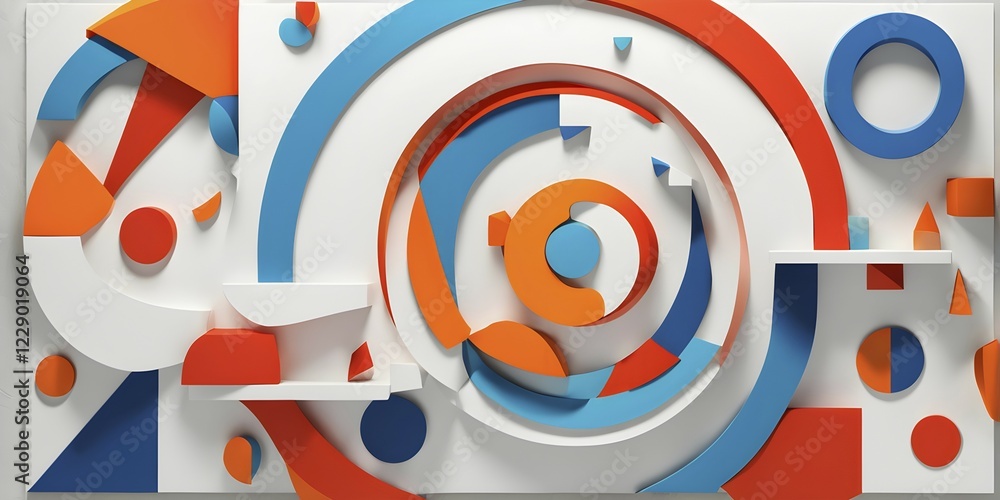 Minimalist rendering of an abstract symbol portraying work life balance with split segments, AI generated Minimalist rendering of an abstract symbol portraying work life balance with split segments, AI generated