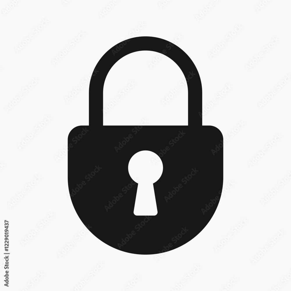 Lock icon with white background. Includes locked and unlocked icons. security symbol. Lock icon with white background. Includes locked and unlocked icons. security symbol.