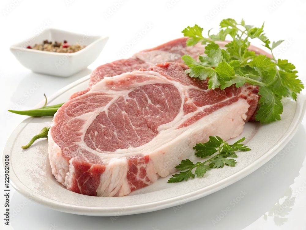 Fresh Pork Leg on Plate - Gourmet Food Photography Fresh Pork Leg on Plate - Gourmet Food Photography