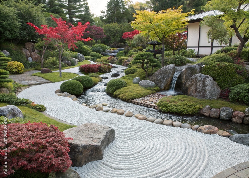 Obraz premium Japanese Zen Garden - Colorful Oasis