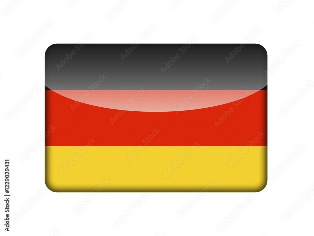 The German flag in the form of a glossy icon The German flag in the form of a glossy icon