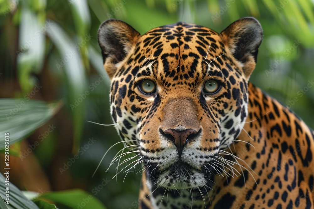 Portrait of wild Jaguar cat. KI generiert, generiert, AI generated Portrait of wild Jaguar cat. KI generiert, generiert, AI generated