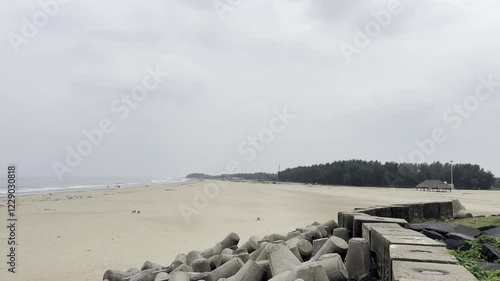 Veerampattinam Beach is a peaceful coastal escape where gentle waves kiss the sandy shore. Surrounded by palm trees and fresh sea breeze, the calm blue waters create a relaxing and refreshing nature 