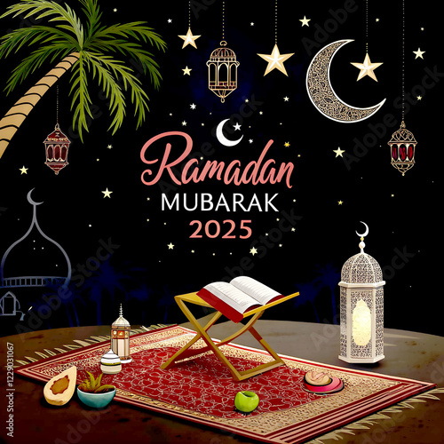 ramadan mubaraak,lanterns,glow,tasbih,peaceful,mosque,islamic background photo