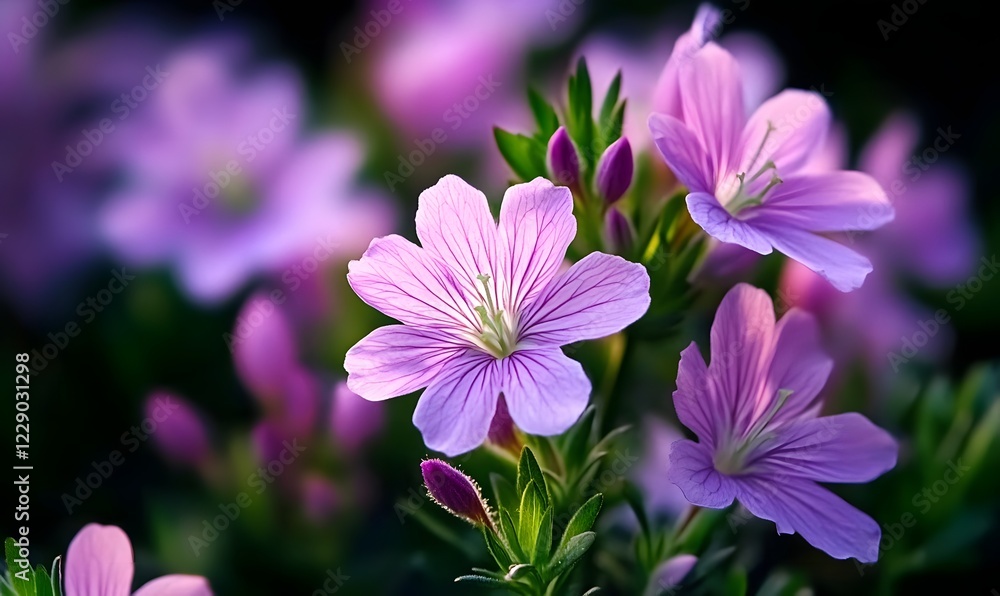 Close-Up Macro-Shot of Delicate Flowers, generation AI Close-Up Macro-Shot of Delicate Flowers, generation AI
