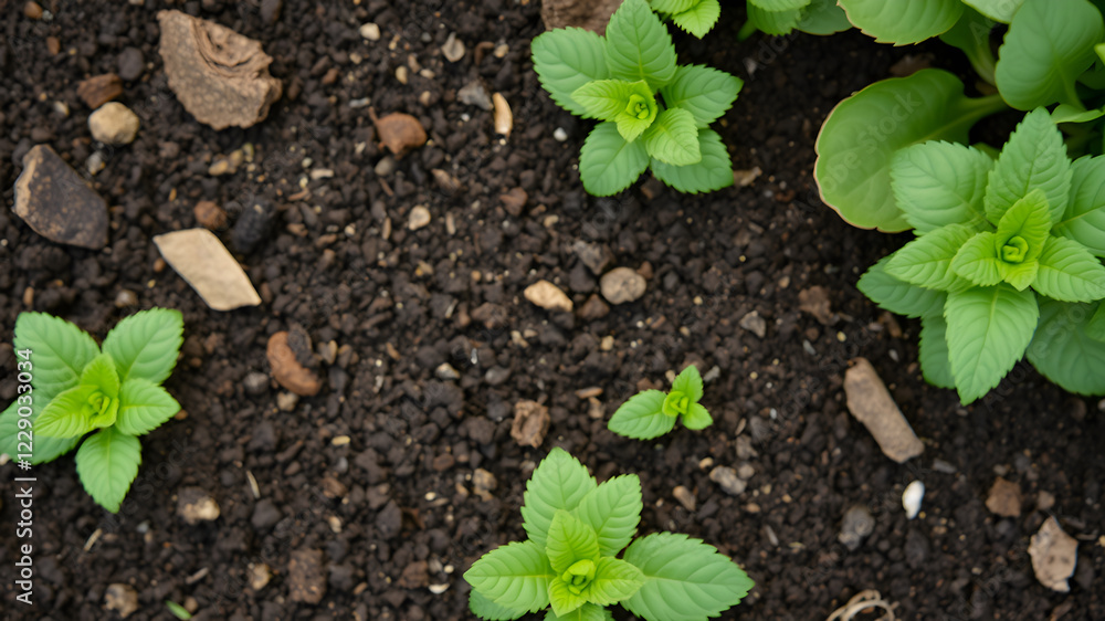 Fresh soil for gardening as background, top view. Generative AI Fresh soil for gardening as background, top view. Generative AI