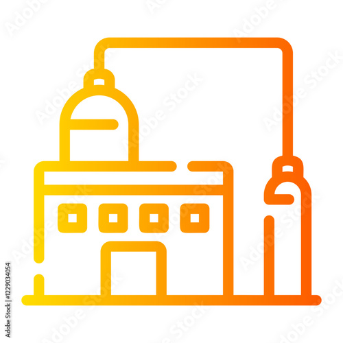 oil Refinery Line Gradient Icon