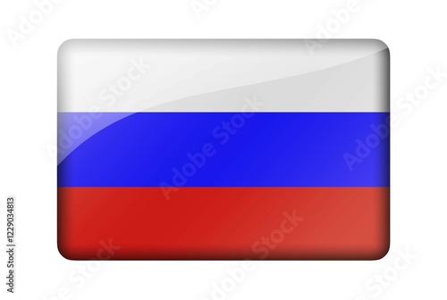 Free Download The Russian flag. Rectangular glossy icon. Isolated on white background - GFXLoad