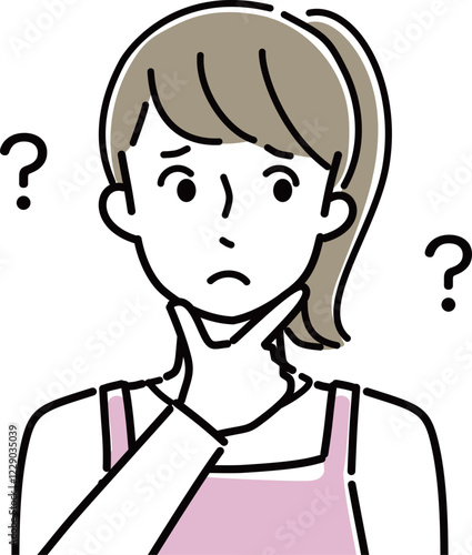 困る若い女性