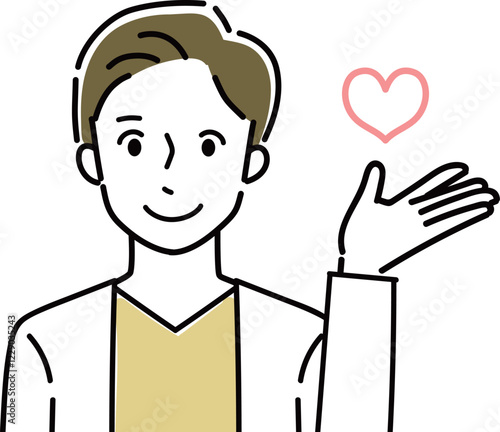 笑顔の若い男性