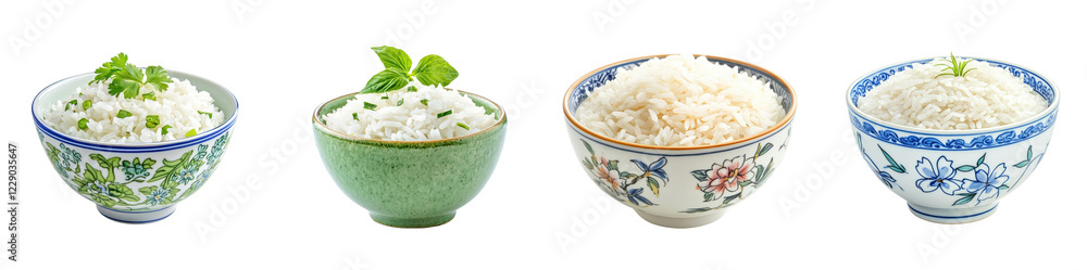 A bowl of rice, isolated on a white background. set cutout png. A bowl of rice, isolated on a white background. set cutout png.