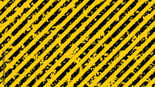 Grunge yellow and black diagonal stripes. Industrial warning background, warn caution, construction