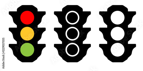 Traffic lights icon simple design