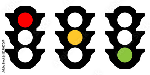 Traffic lights icon simple design