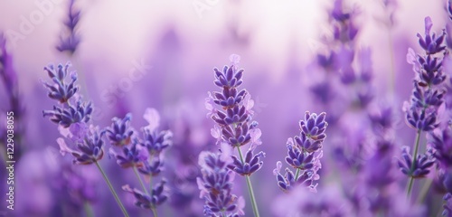 Soft gradients of lavender fading into lilac, paired with smooth textures, offer a sophisticated and modern visual appeal.