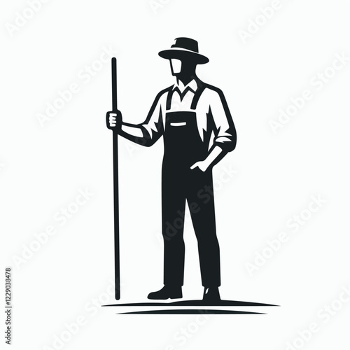 vector illustration of a farmer or gardener