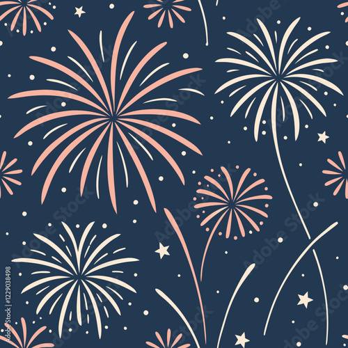 seamless pattern with fireworks vector file.