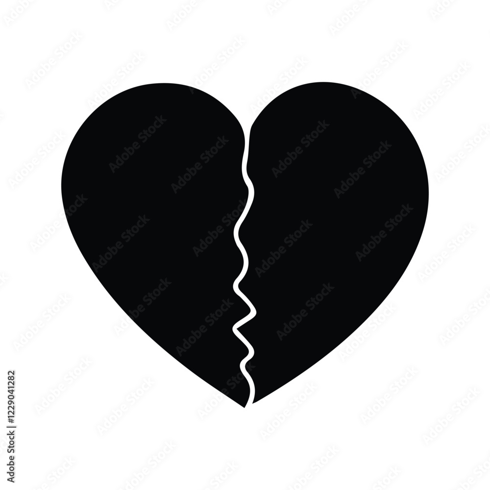 Heart Icon. Cracked Heart Icon. Broken Heart. Symbol of Broken Love and Broken Heart. Heart Icon. Cracked Heart Icon. Broken Heart. Symbol of Broken Love and Broken Heart.