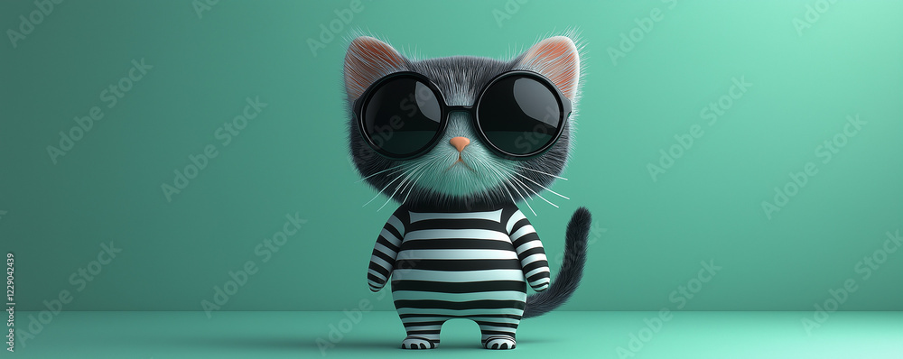 Fototapeta premium 可愛い服を着た猫