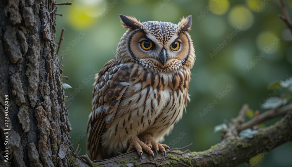 Fototapeta premium great horned owl in tree