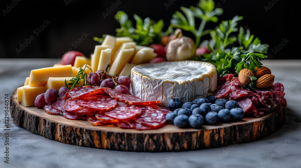 Elegant and Delicious Charcuterie Board Featuring Assorted Cheeses, Cured Meats, Nuts, and Fresh Fruits – A Perfect Blend of Flavors for Any Occasion or Gathering Elegant and Delicious Charcuterie Board Featuring Assorted Cheeses, Cured Meats, Nuts, and Fresh Fruits – A Perfect Blend of Flavors for Any Occasion or Gathering