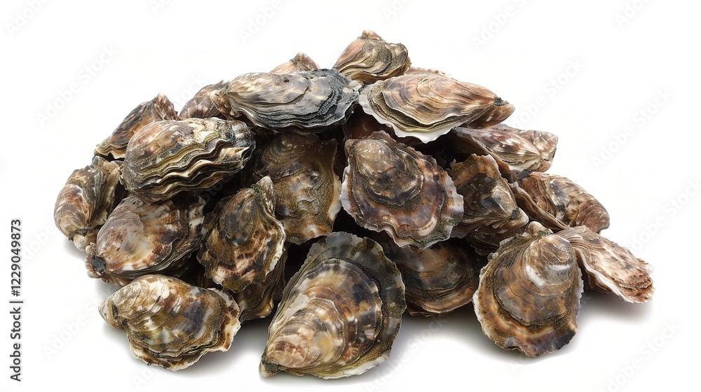 A Close - up View of Fresh and Juicy Oysters. These bivalve mollusks, with their rough, irregular shells, are a popular seafood delicacy A Close - up View of Fresh and Juicy Oysters. These bivalve mollusks, with their rough, irregular shells, are a popular seafood delicacy